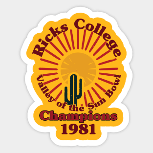 Ricks College Champions Napoleon Dynamite Sticker